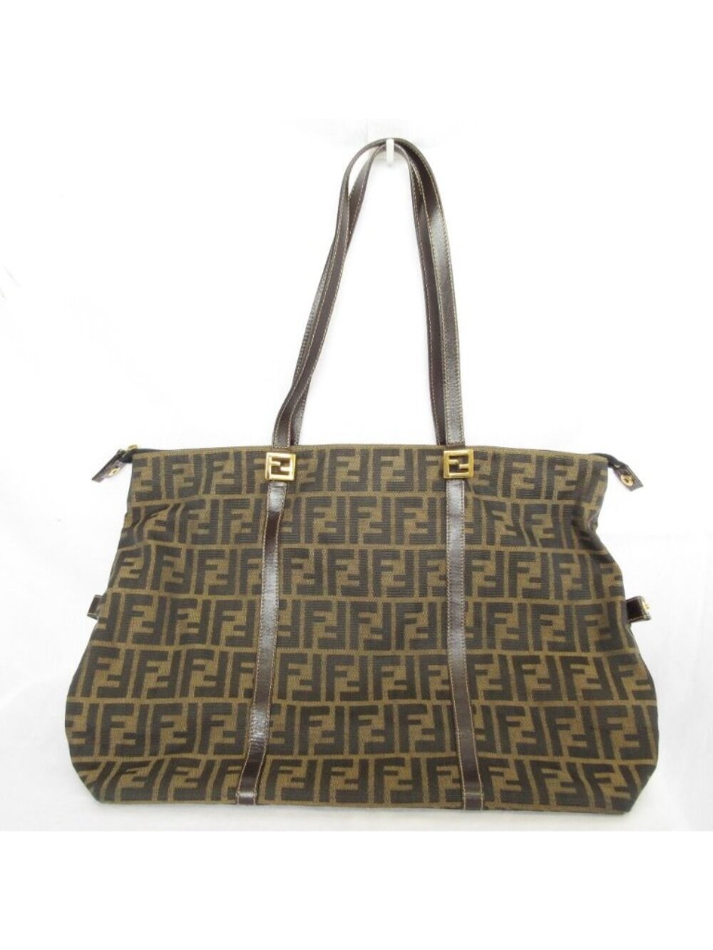 Fendi Vintage Zucca Pattern Tote Bag Brown Black